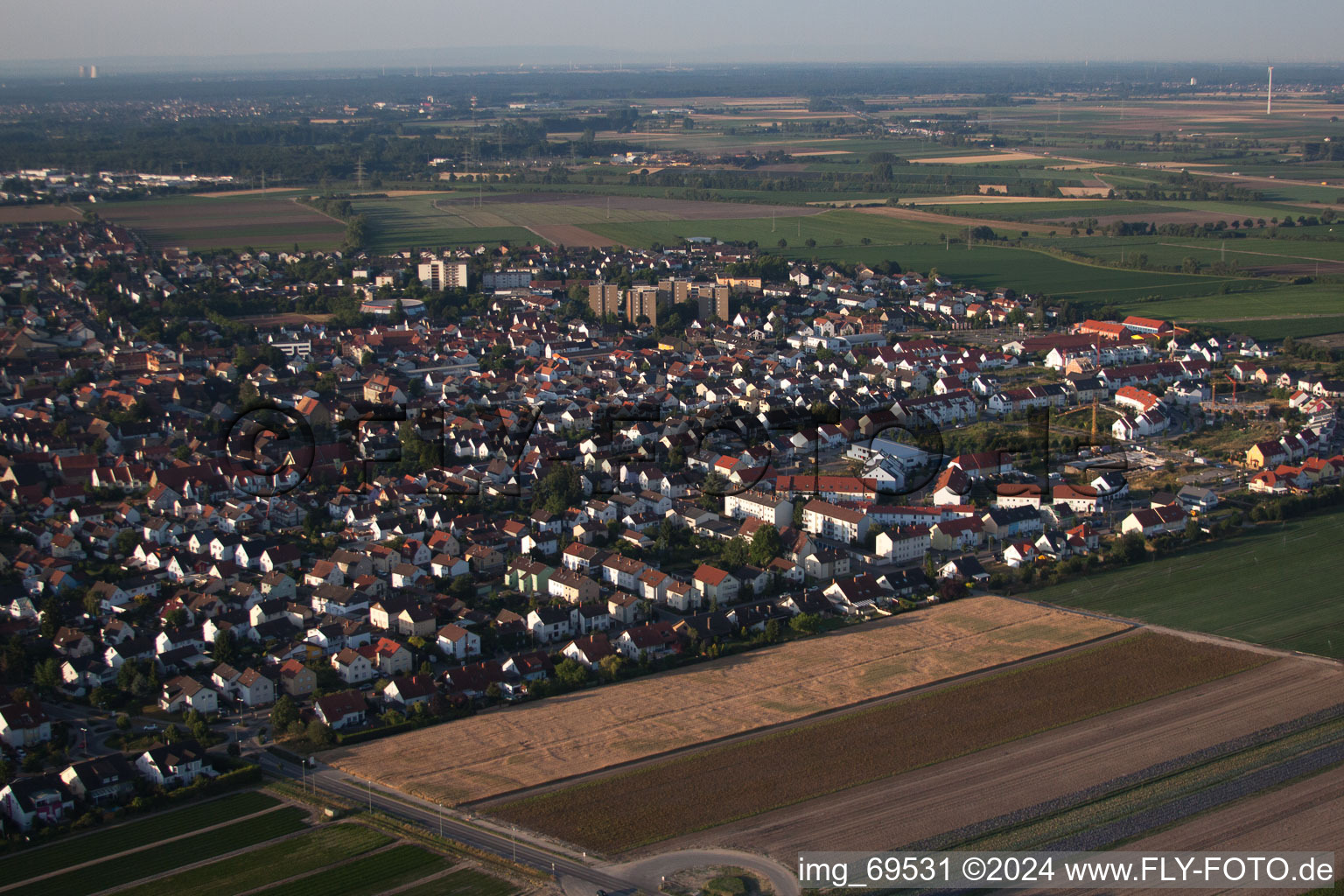 Mutterstadt in the state Rhineland-Palatinate, Germany out of the air