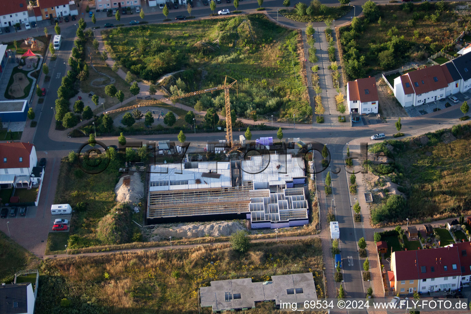 Bird's eye view of Mutterstadt in the state Rhineland-Palatinate, Germany