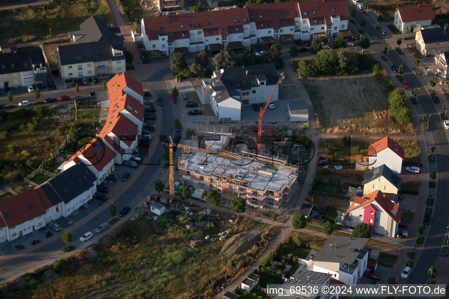 Drone recording of Mutterstadt in the state Rhineland-Palatinate, Germany