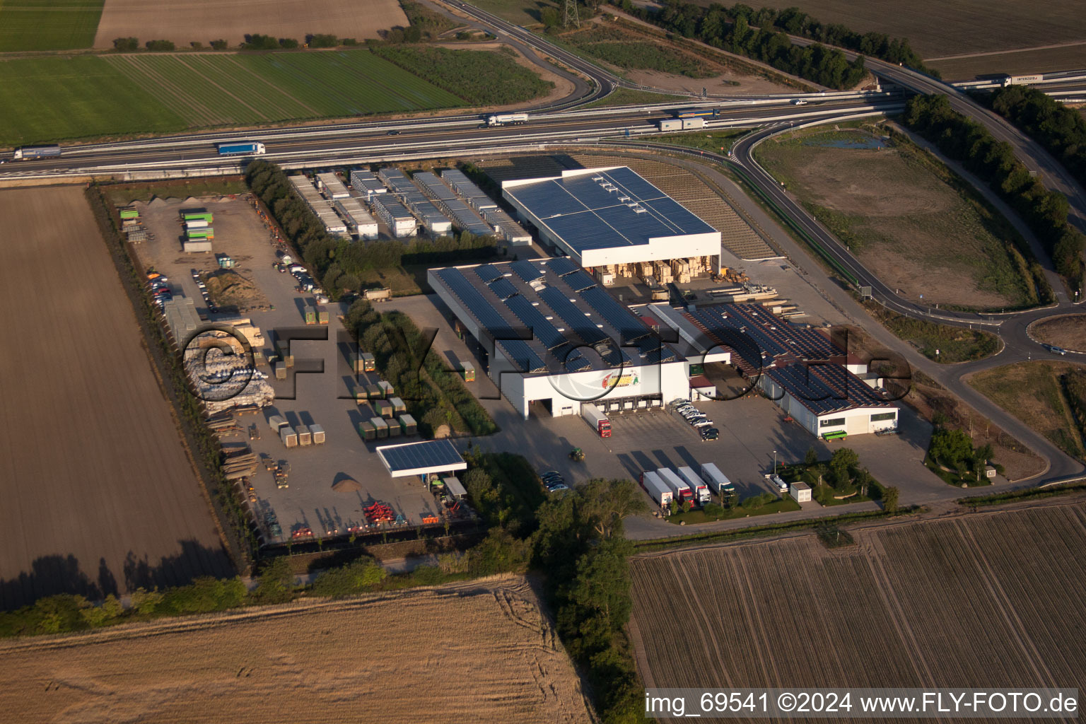 Mutterstadt in the state Rhineland-Palatinate, Germany seen from a drone