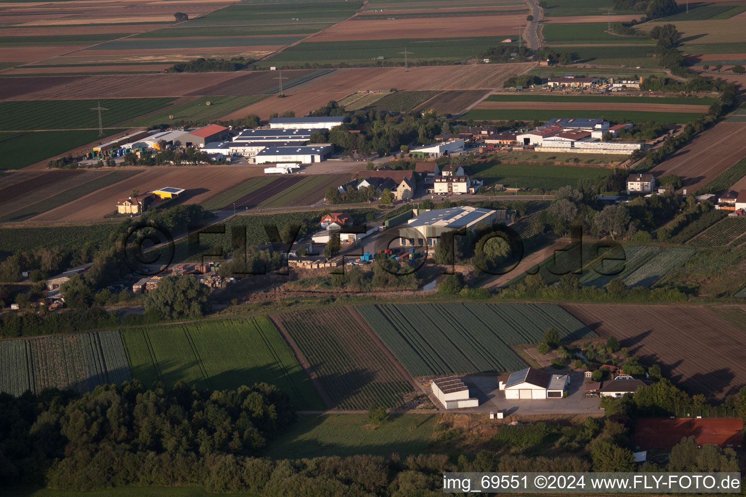 Bird's eye view of District Dannstadt in Dannstadt-Schauernheim in the state Rhineland-Palatinate, Germany