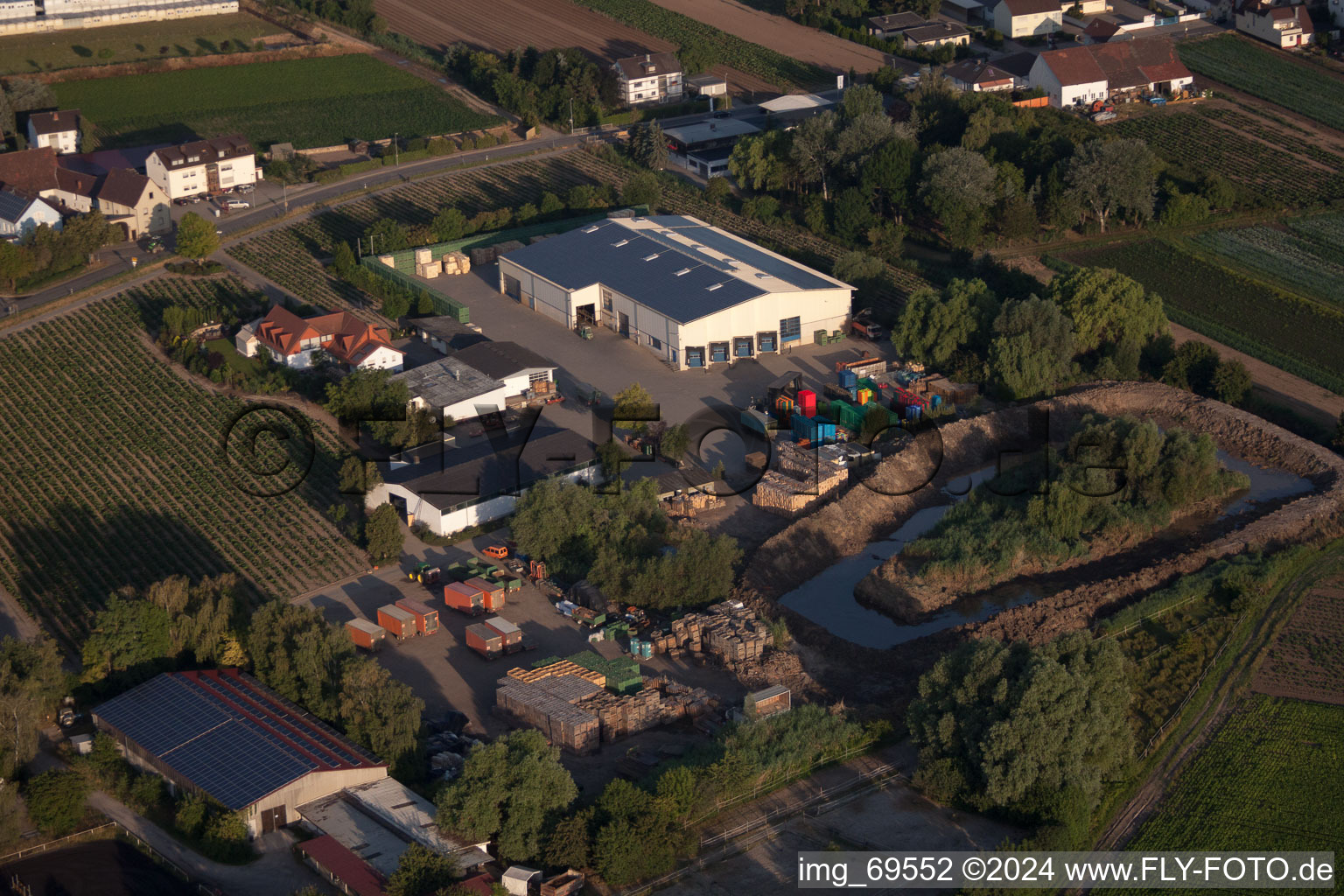 District Dannstadt in Dannstadt-Schauernheim in the state Rhineland-Palatinate, Germany viewn from the air