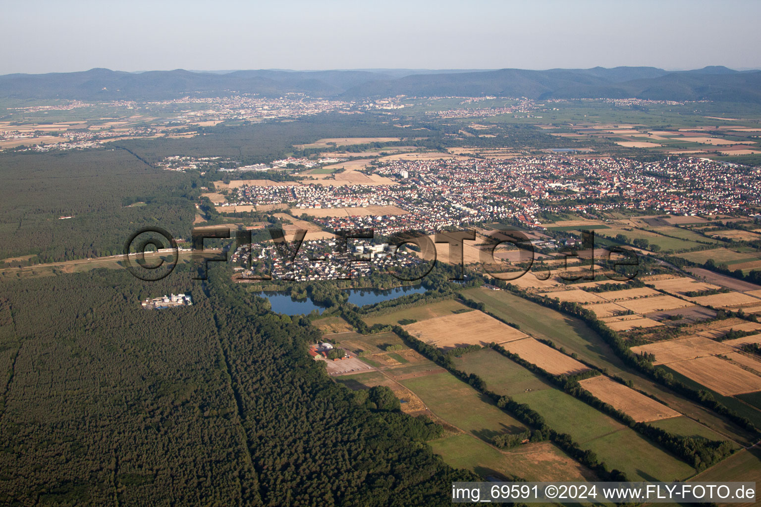 Haßloch in the state Rhineland-Palatinate, Germany from a drone