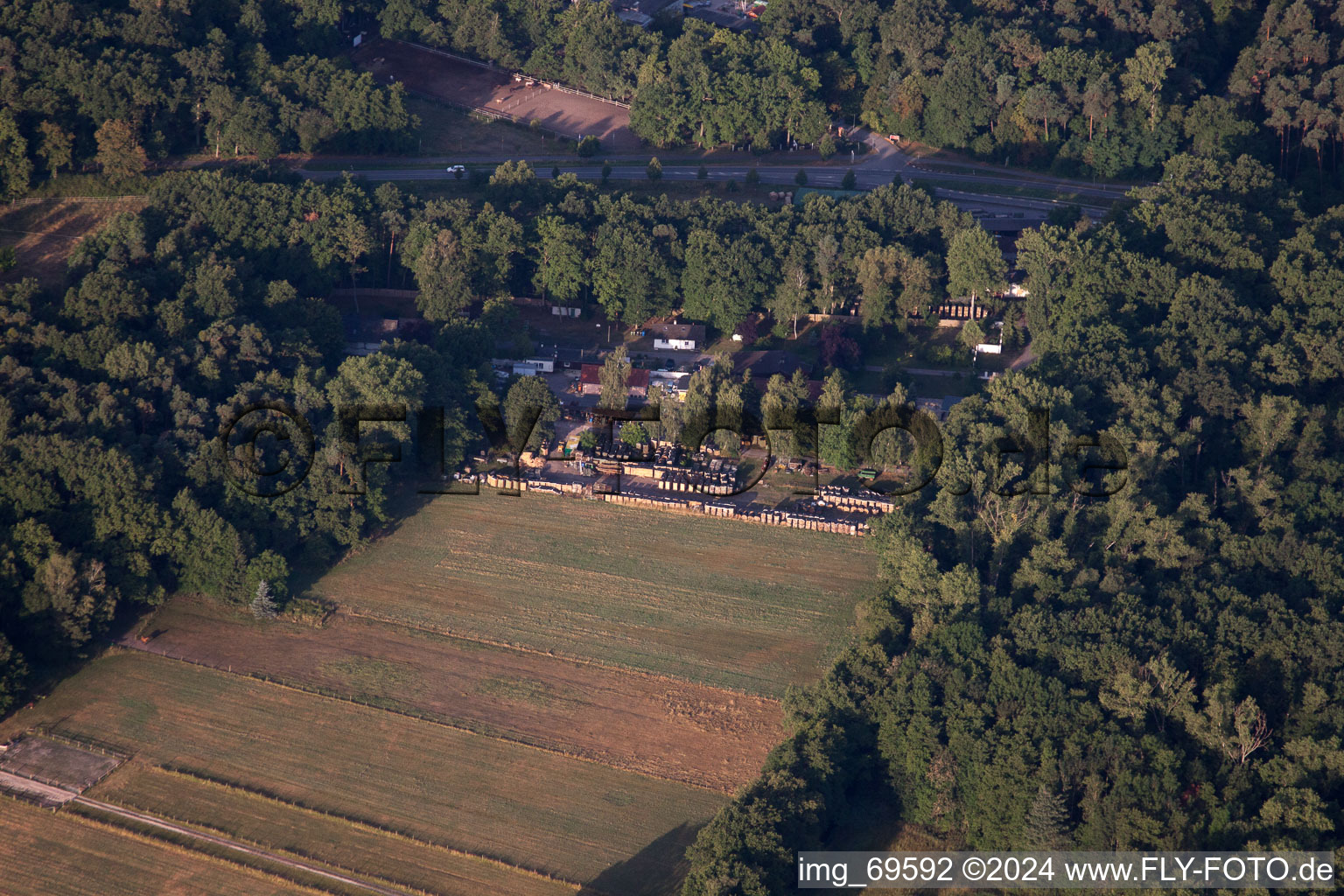 Hanhofen in the state Rhineland-Palatinate, Germany from the plane