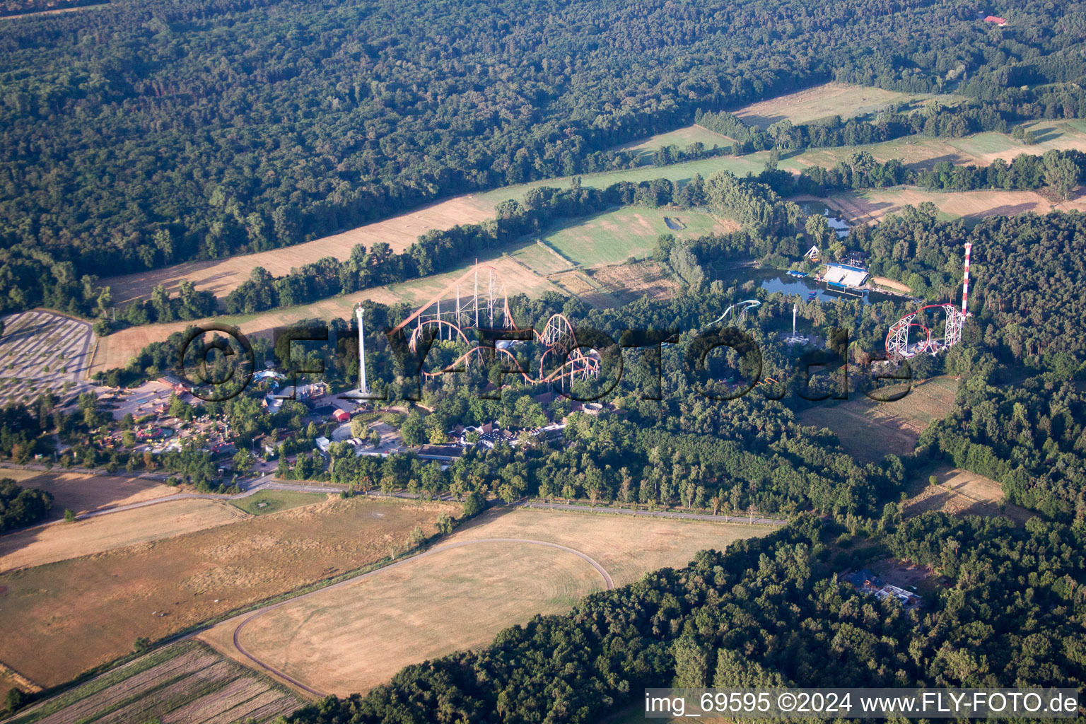 Holiday Park in Haßloch in the state Rhineland-Palatinate, Germany from the plane