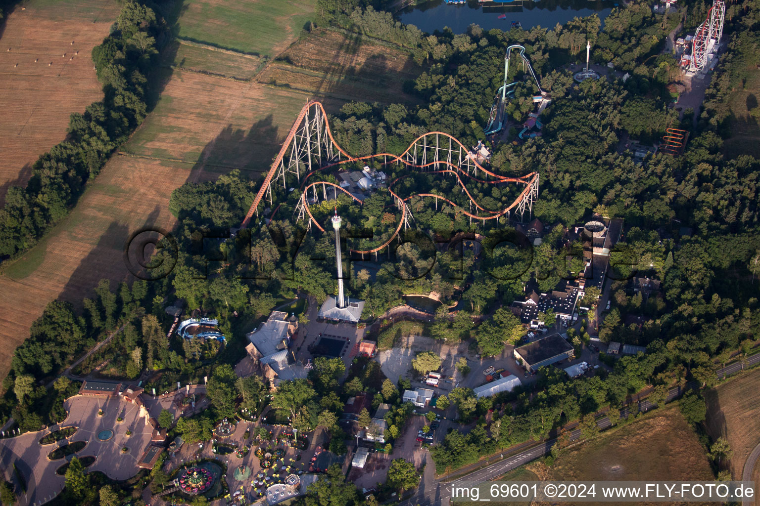 The Holiday Park with various rollercoasters in Hassloch in the state of Rhineland-Palatinate