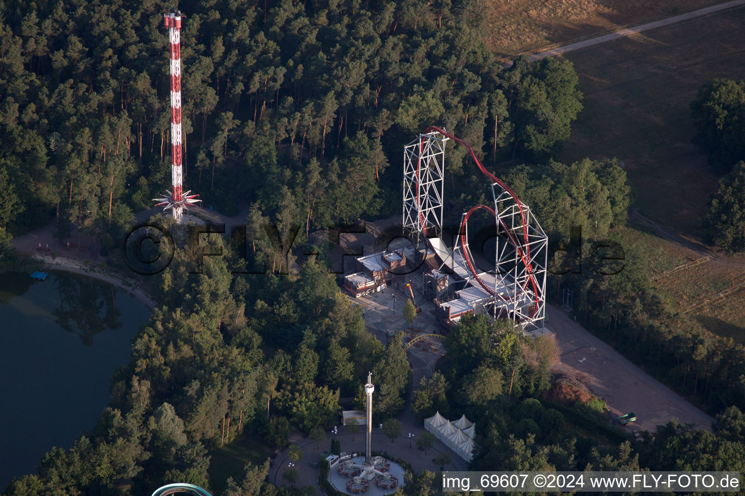 Aerial view of Holiday Park in Haßloch in the state Rhineland-Palatinate, Germany