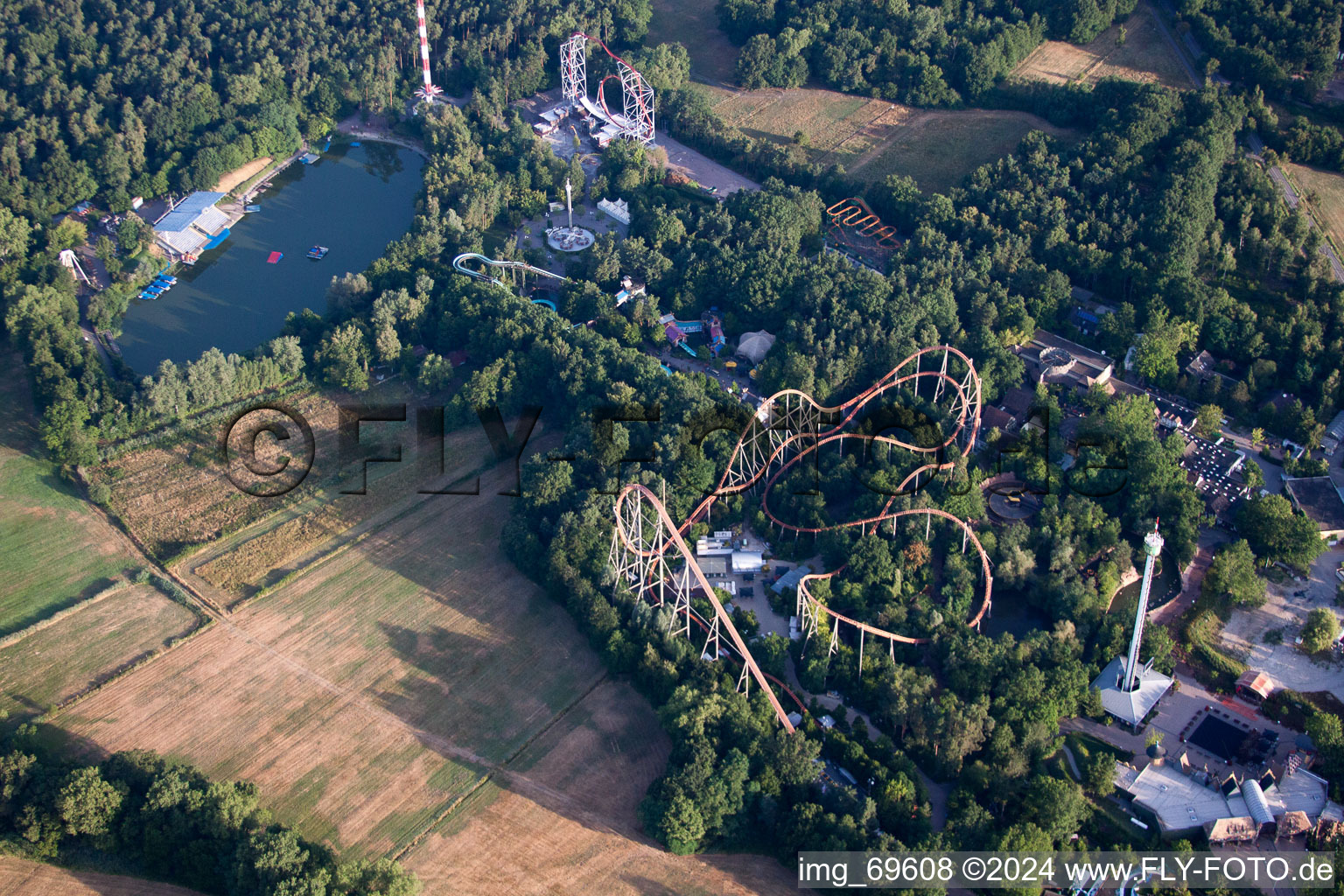 Aerial photograpy of Holiday Park in Haßloch in the state Rhineland-Palatinate, Germany