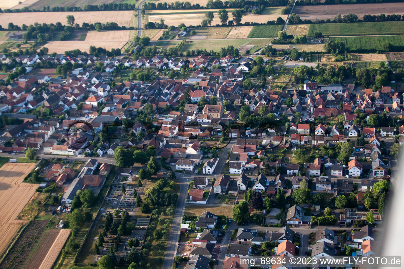 Lustadt in the state Rhineland-Palatinate, Germany from the drone perspective