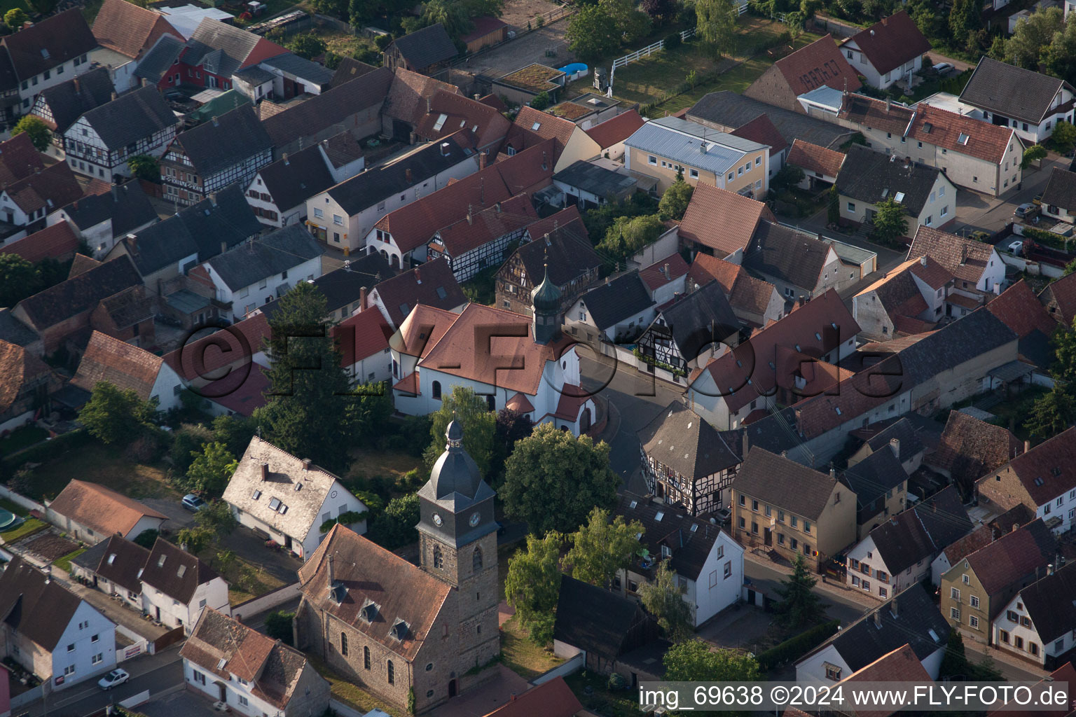 Lustadt in the state Rhineland-Palatinate, Germany from a drone