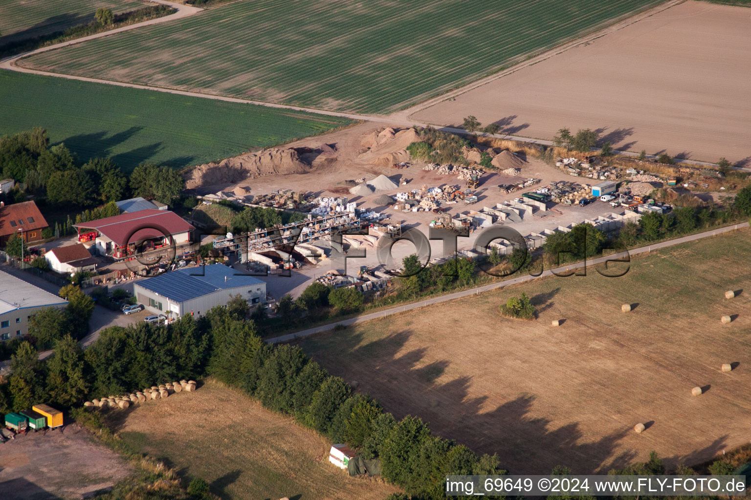 Bird's eye view of Zeiskam in the state Rhineland-Palatinate, Germany