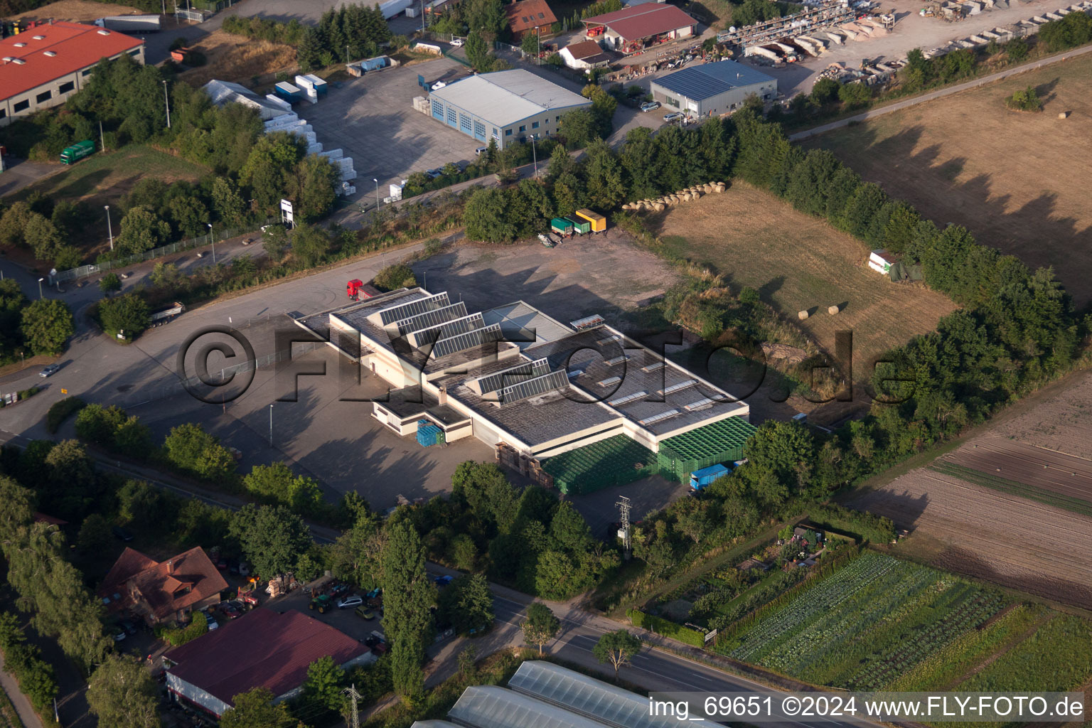 Zeiskam in the state Rhineland-Palatinate, Germany viewn from the air