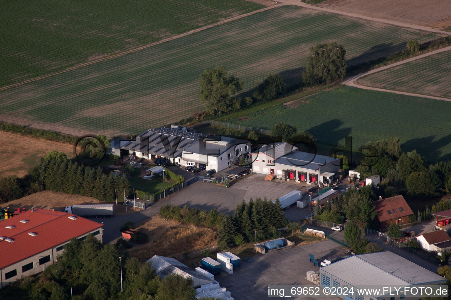 Drone image of Zeiskam in the state Rhineland-Palatinate, Germany