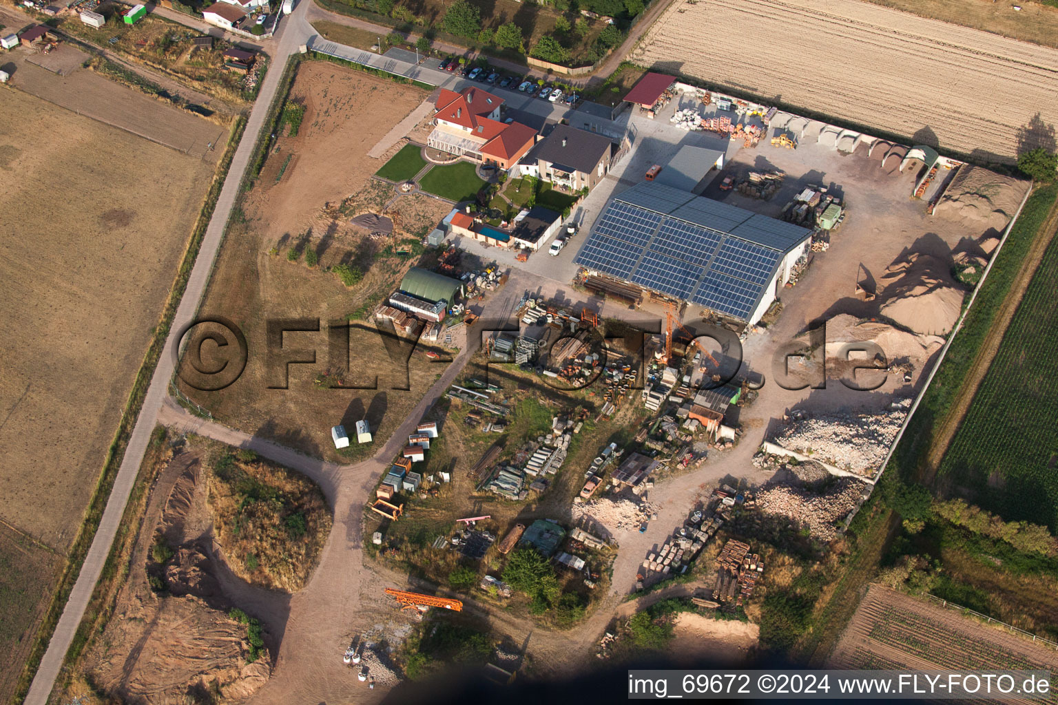 Bird's eye view of Knittelsheim in the state Rhineland-Palatinate, Germany