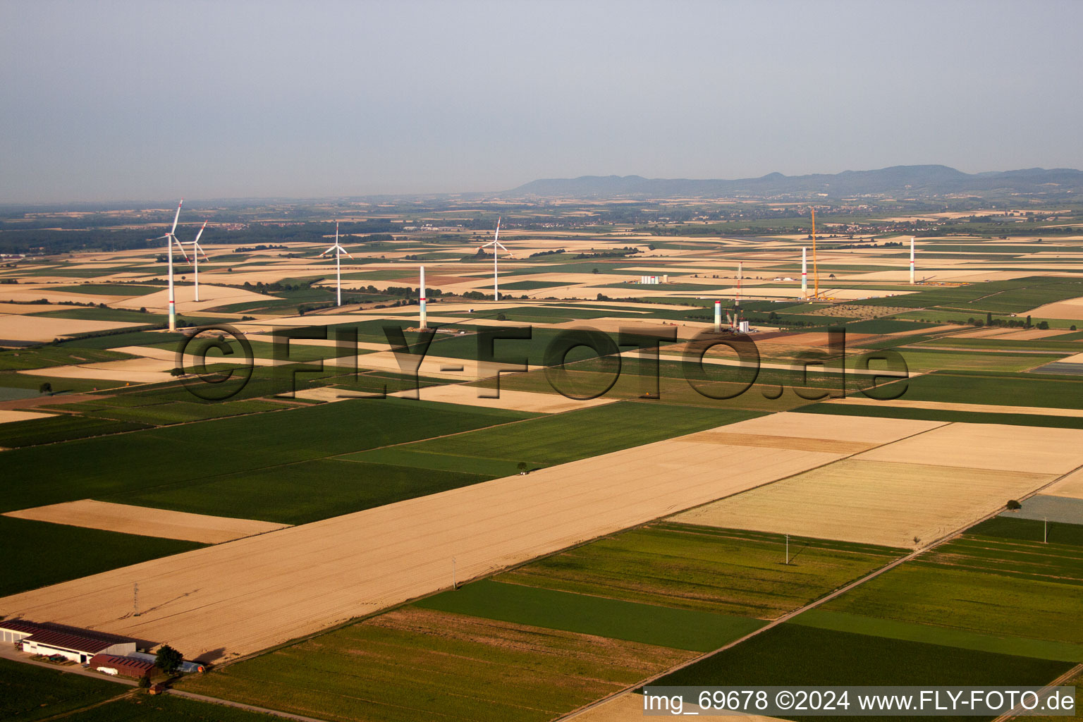 Wind farm construction in the district Offenbach in Offenbach an der Queich in the state Rhineland-Palatinate, Germany