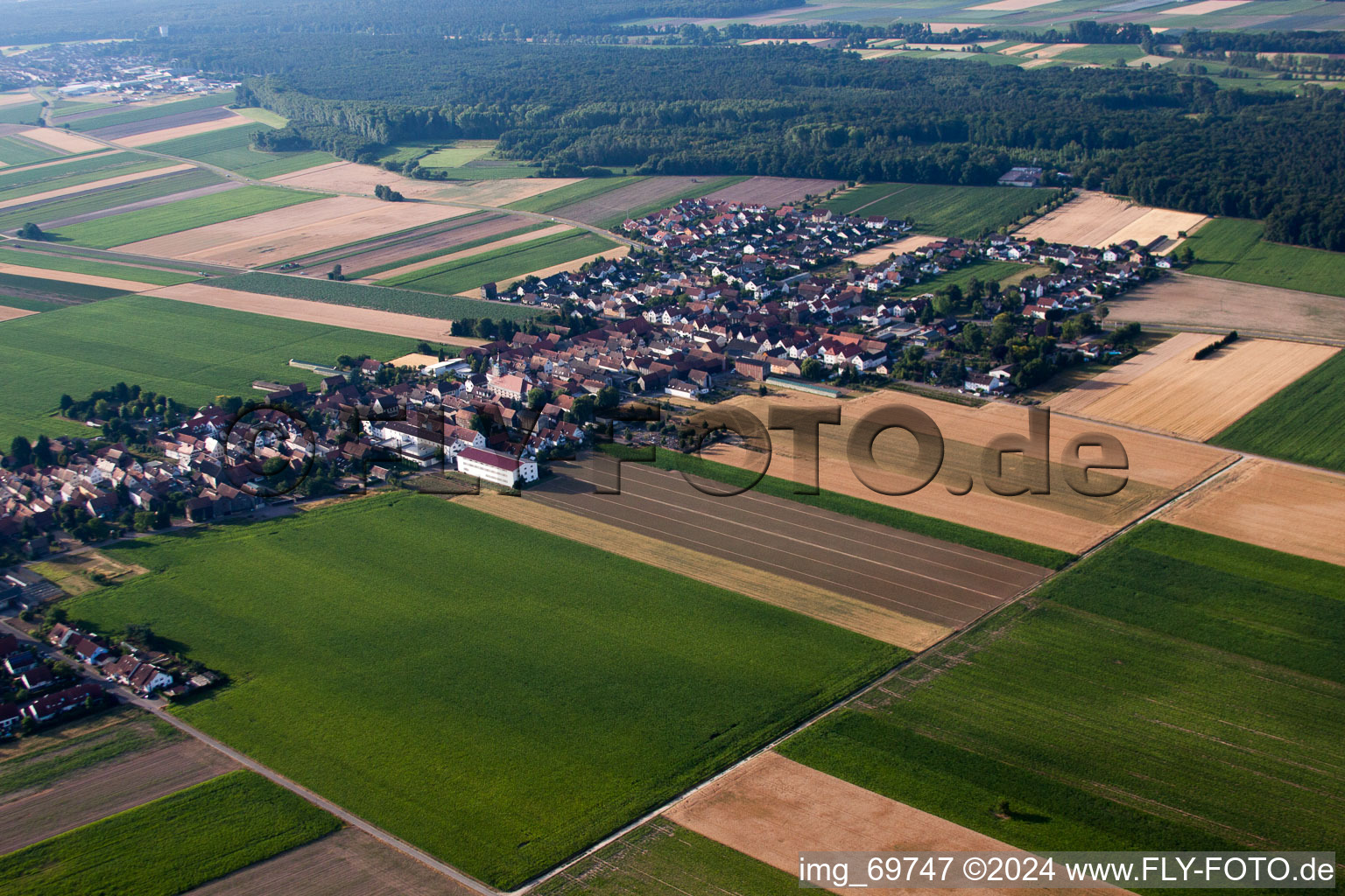 District Hayna in Herxheim bei Landau in the state Rhineland-Palatinate, Germany from the plane