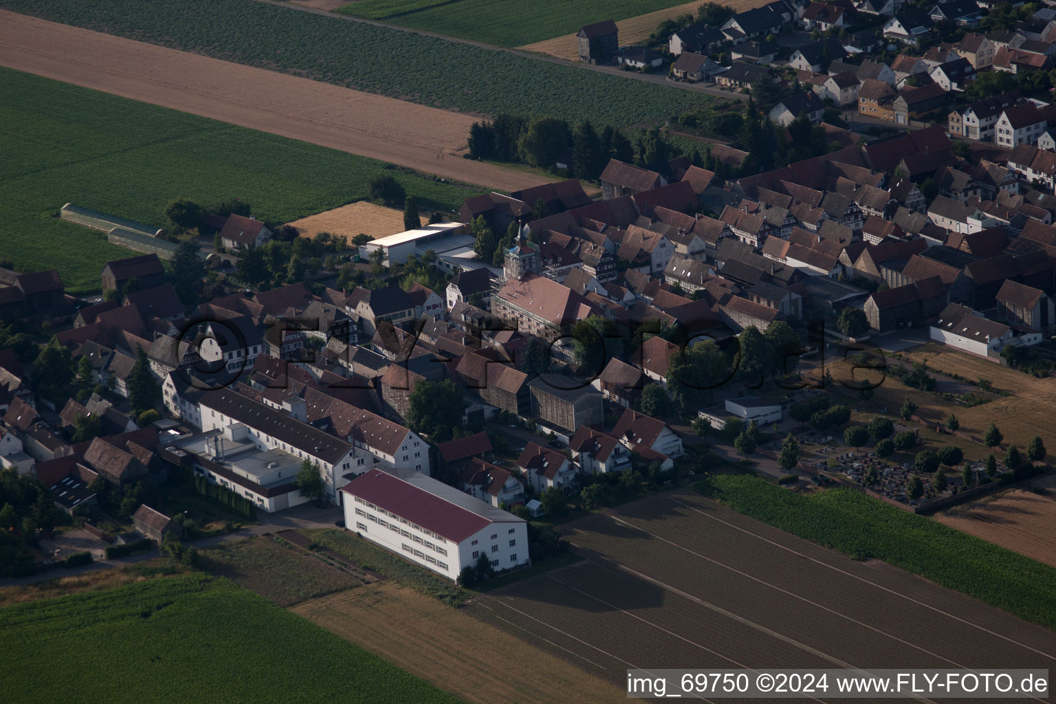 District Hayna in Herxheim bei Landau in the state Rhineland-Palatinate, Germany viewn from the air