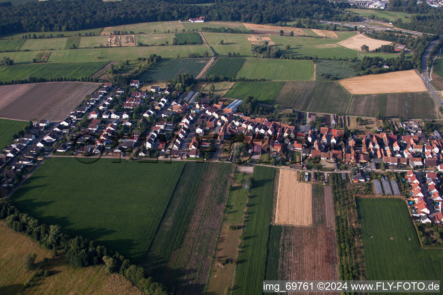 Drone image of From the north in Erlenbach bei Kandel in the state Rhineland-Palatinate, Germany