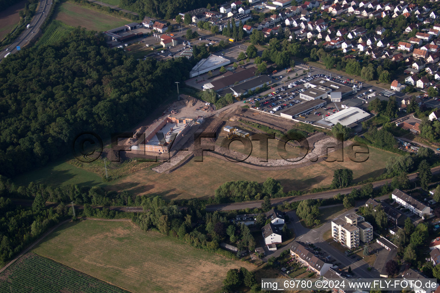 Edeka new building in Kandel in the state Rhineland-Palatinate, Germany out of the air