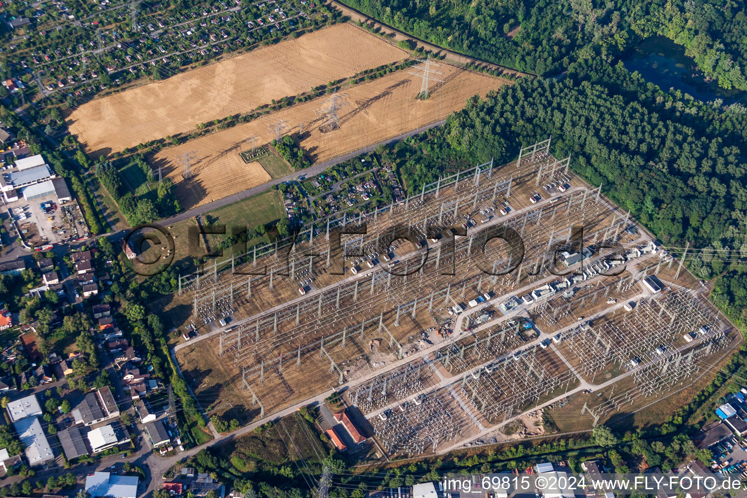 Substation in the district Daxlanden in Karlsruhe in the state Baden-Wuerttemberg, Germany