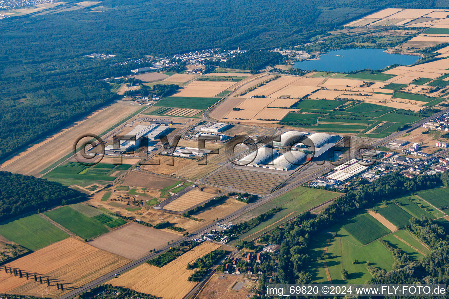 Exhibition grounds and exhibition halls of the DM Arena, Karlsruher Messe- and Kongress GmbH in the district Forchheim in Rheinstetten in the state Baden-Wurttemberg, Germany