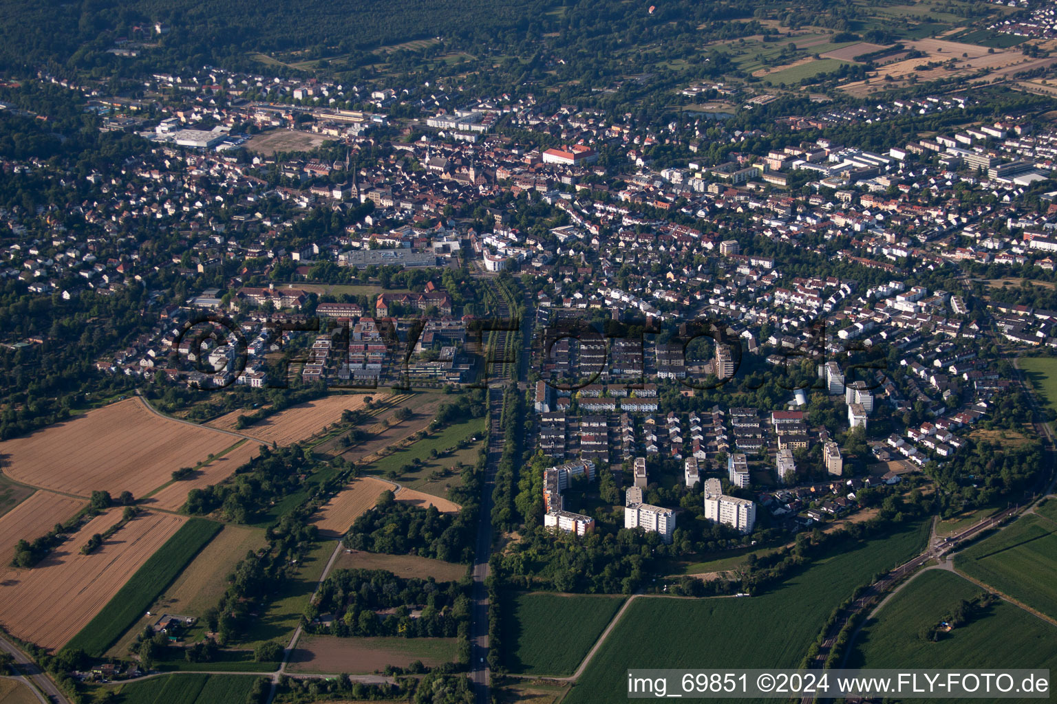 Drone image of Ettlingen in the state Baden-Wuerttemberg, Germany