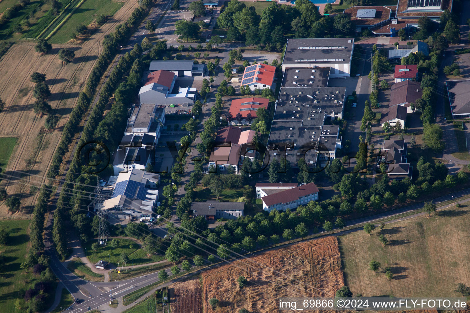 District Palmbach in Karlsruhe in the state Baden-Wuerttemberg, Germany from the drone perspective