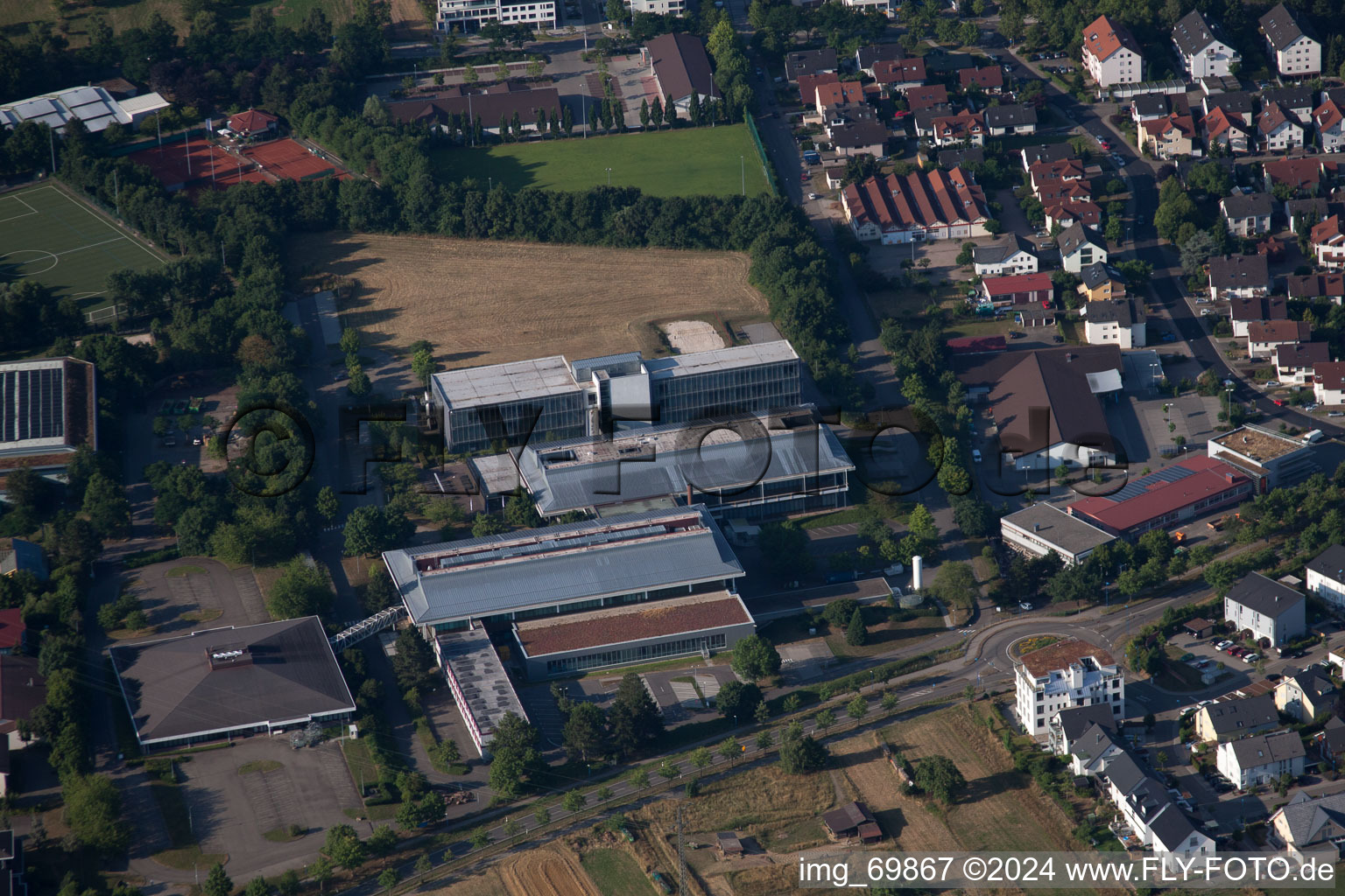 District Grünwettersbach in Karlsruhe in the state Baden-Wuerttemberg, Germany from above