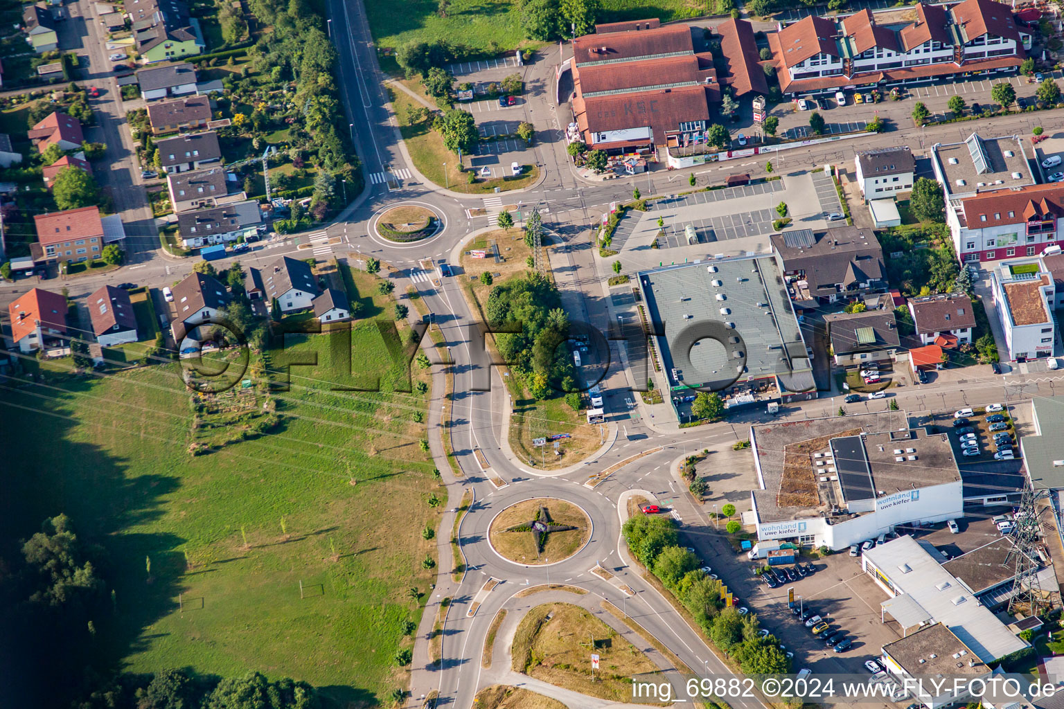 Another roundabout in the district Langensteinbach in Karlsbad in the state Baden-Wuerttemberg, Germany