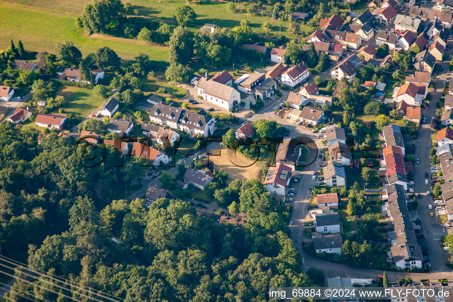 St. Barbara in the district Langensteinbach in Karlsbad in the state Baden-Wuerttemberg, Germany