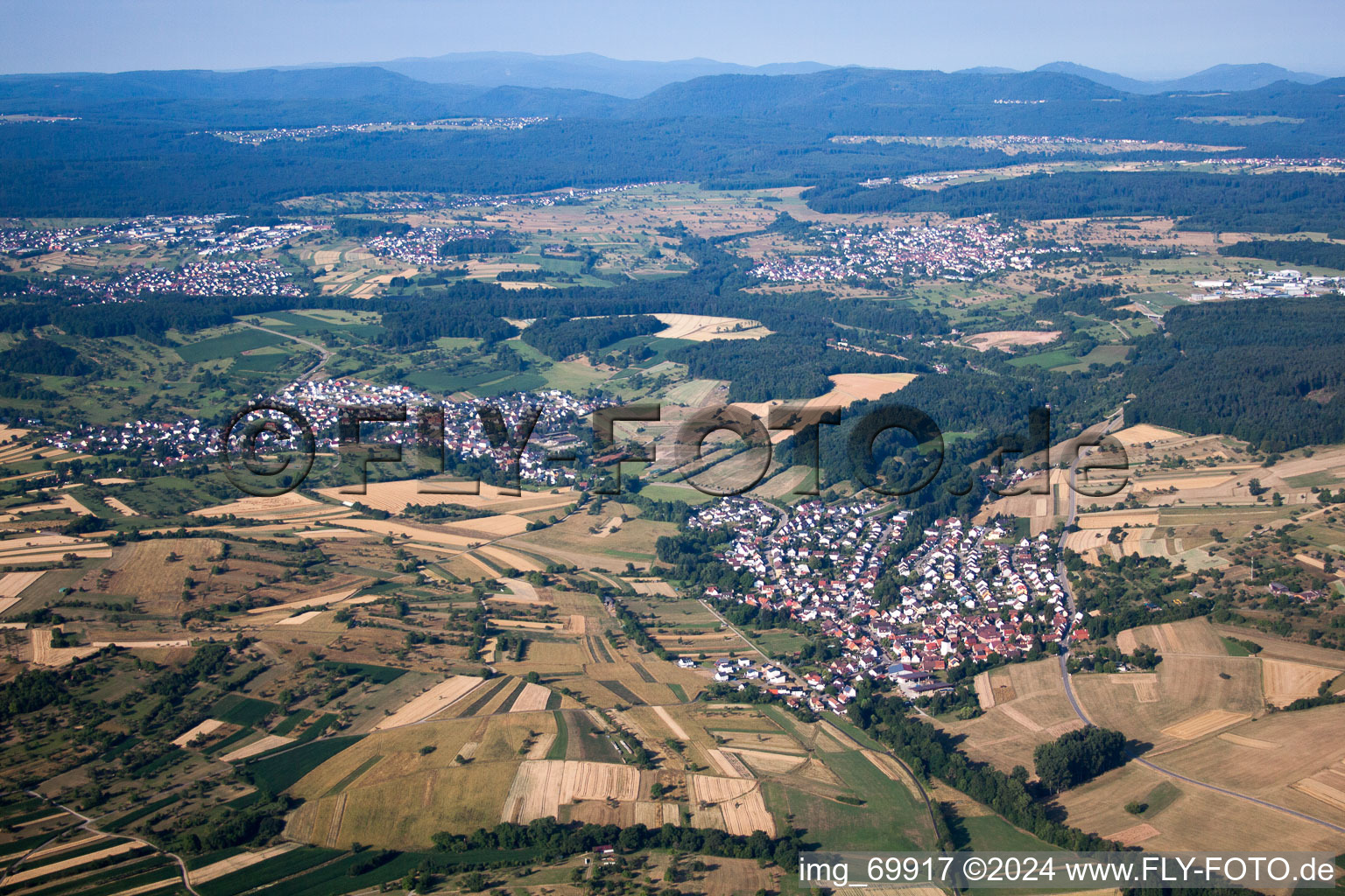 District Weiler in Keltern in the state Baden-Wuerttemberg, Germany out of the air