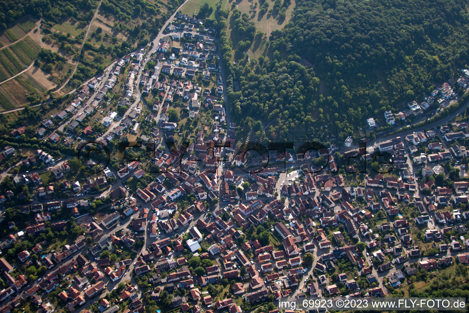 Dietlingen in the state Baden-Wuerttemberg, Germany from above