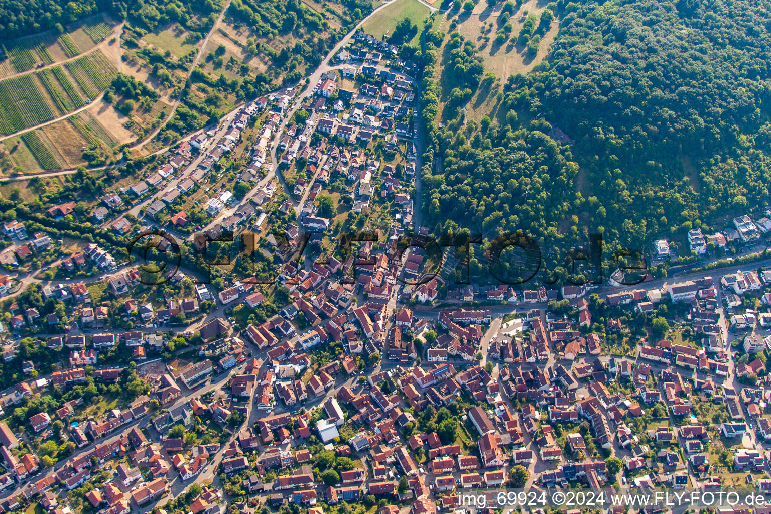 Aerial photograpy of District Dietlingen in Keltern in the state Baden-Wuerttemberg, Germany