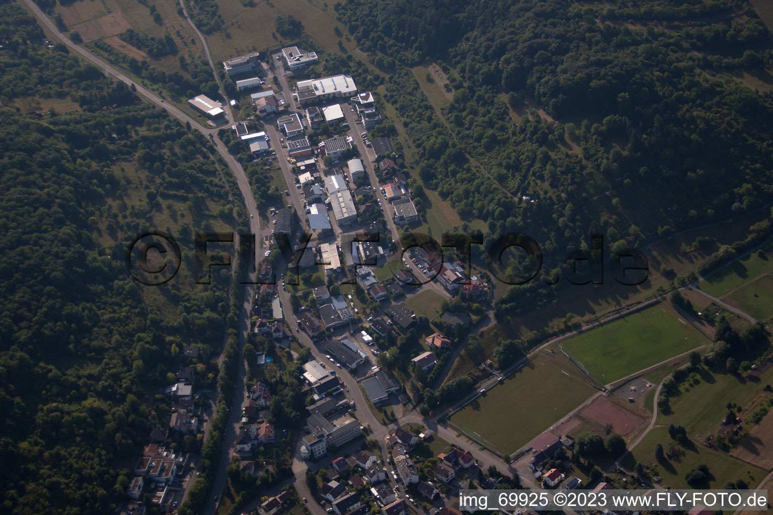 Dietlingen in the state Baden-Wuerttemberg, Germany seen from above