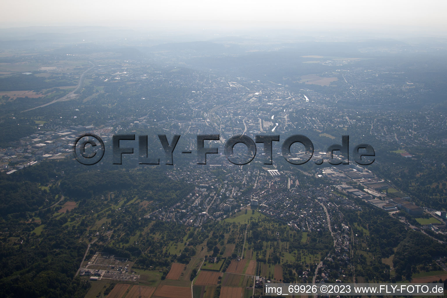 Birkenfeld in the state Baden-Wuerttemberg, Germany viewn from the air