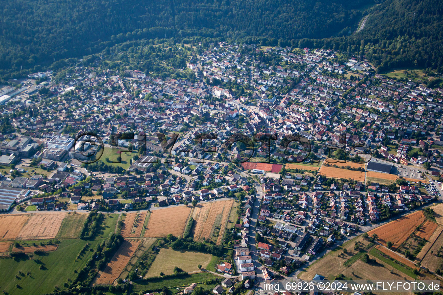 Birkenfeld in the state Baden-Wuerttemberg, Germany from the drone perspective