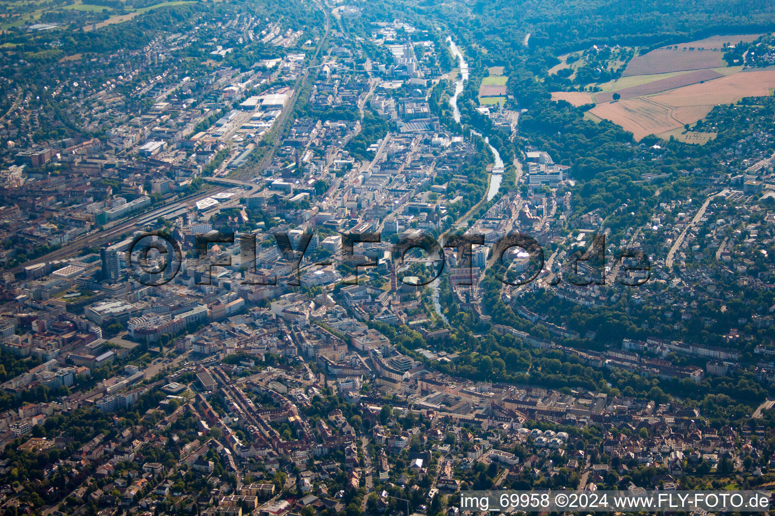 Pforzheim in the state Baden-Wuerttemberg, Germany seen from above