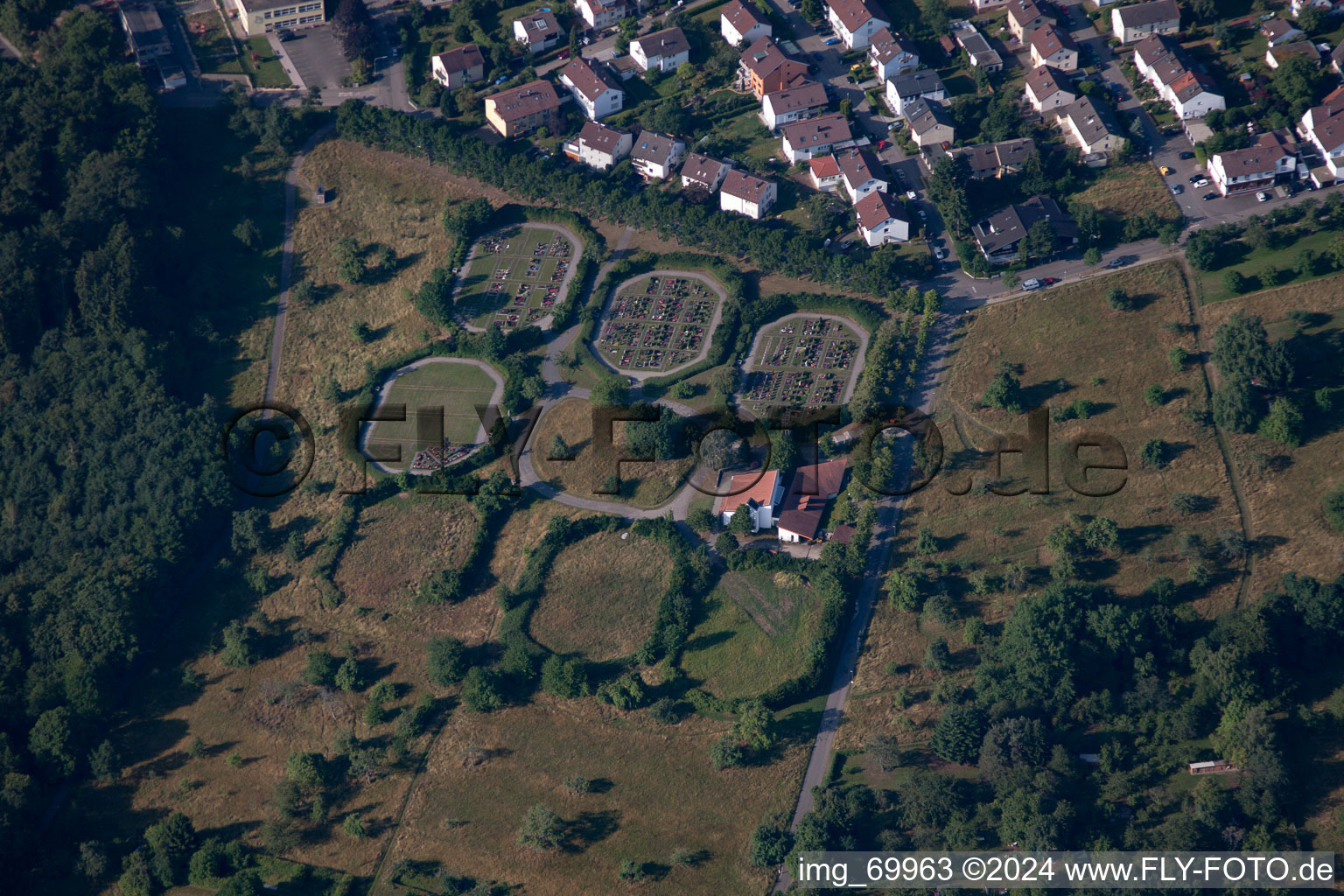 Bird's eye view of Pforzheim in the state Baden-Wuerttemberg, Germany