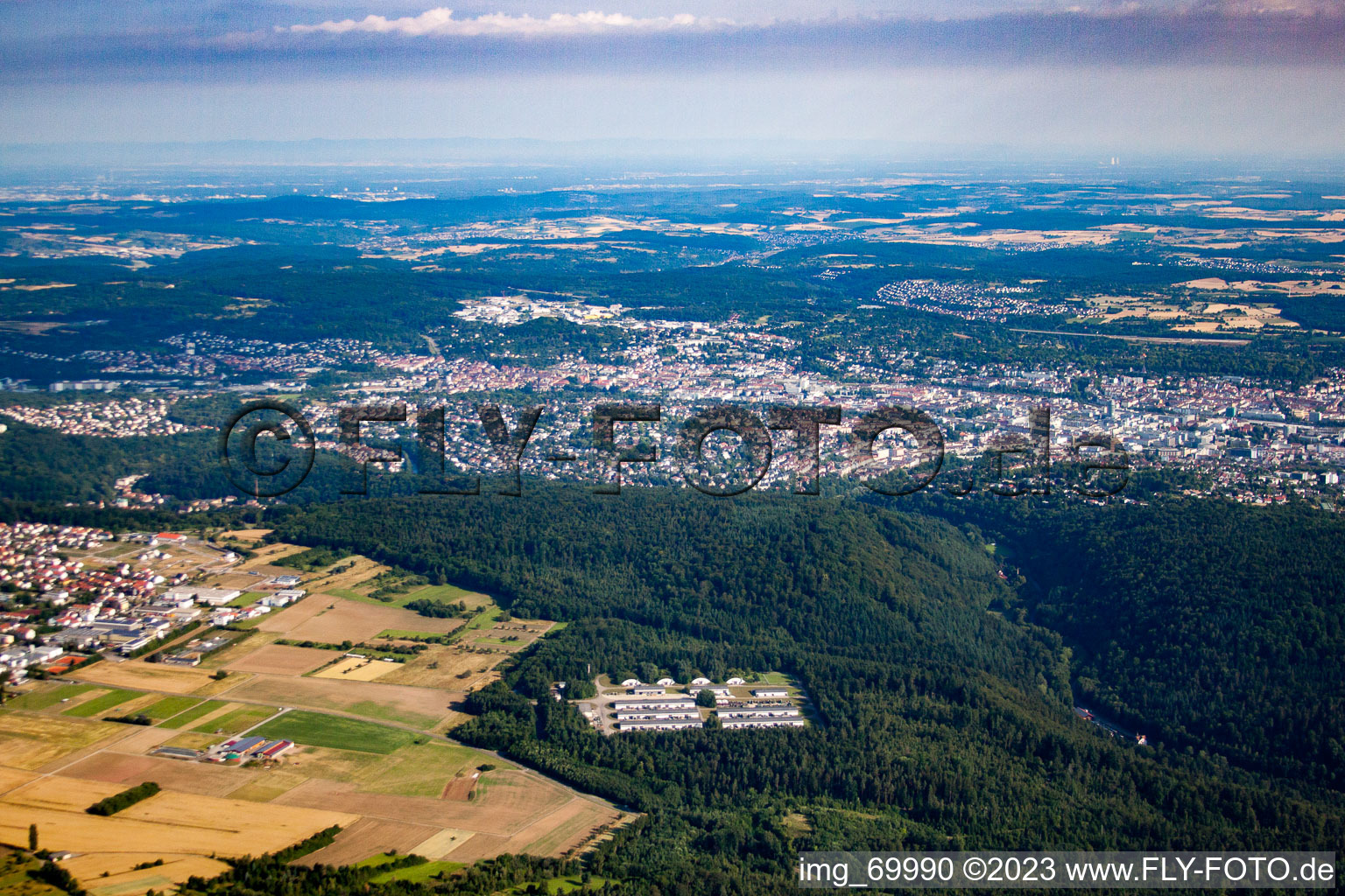 Drone image of Pforzheim in the state Baden-Wuerttemberg, Germany