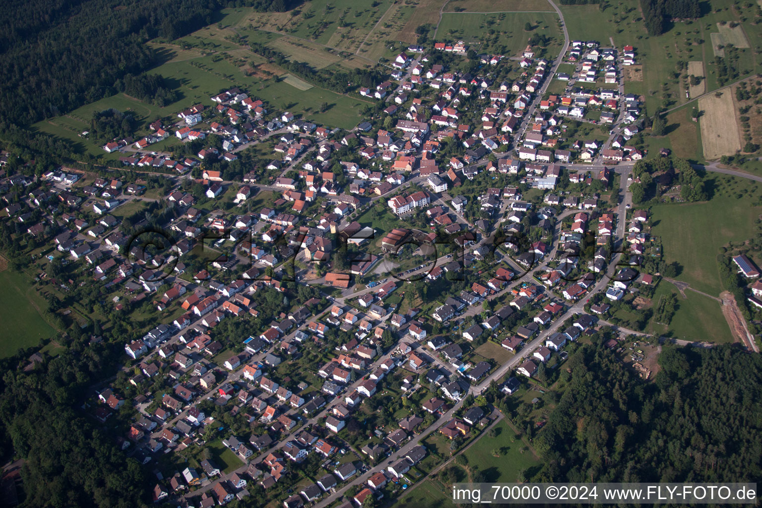 Aerial view of District Hohenwart in Pforzheim in the state Baden-Wuerttemberg, Germany