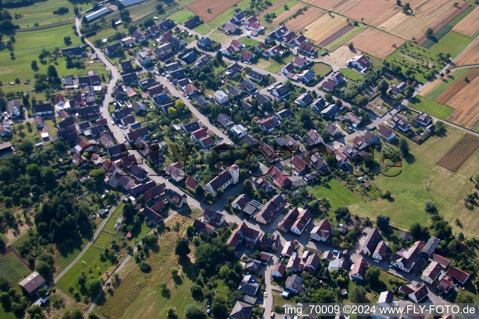 Aerial view of Hamberg in the state Baden-Wuerttemberg, Germany