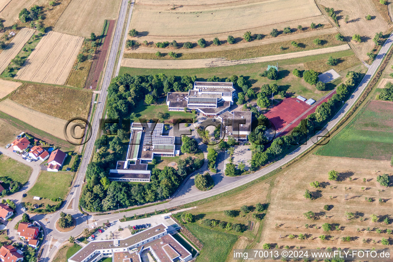 School building of the Verbandsschule in Biet Grand- and Hauptschule with factoryrealschule in Steinegg in the state Baden-Wurttemberg, Germany