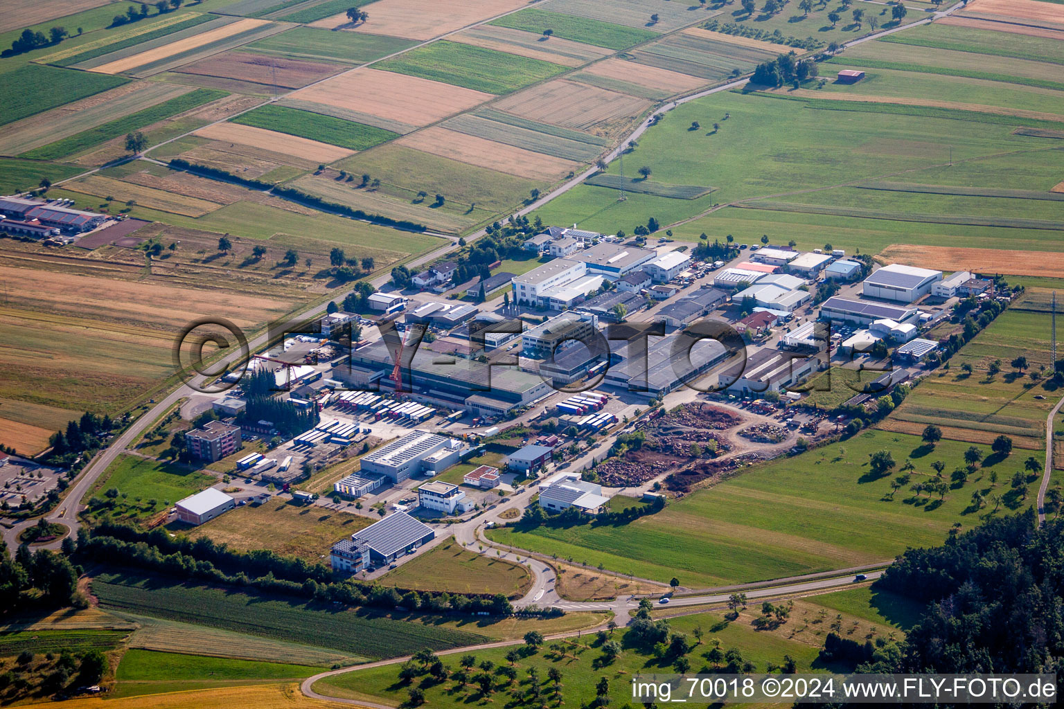 Industrial estate and company settlement in Tiefenbronn in the state Baden-Wurttemberg, Germany