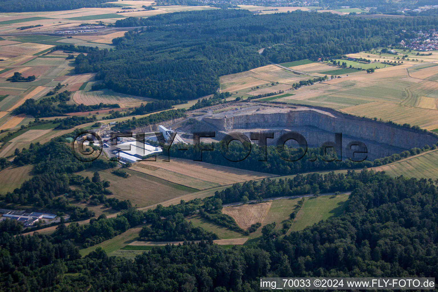 Quarry for the mining and handling of limestone of Saint-Gobain Weber GmbH in Heimsheim in the state Baden-Wurttemberg, Germany