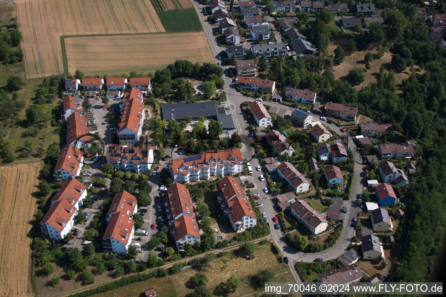 Adalbert-Stifter Street in the district Höfingen in Leonberg in the state Baden-Wuerttemberg, Germany