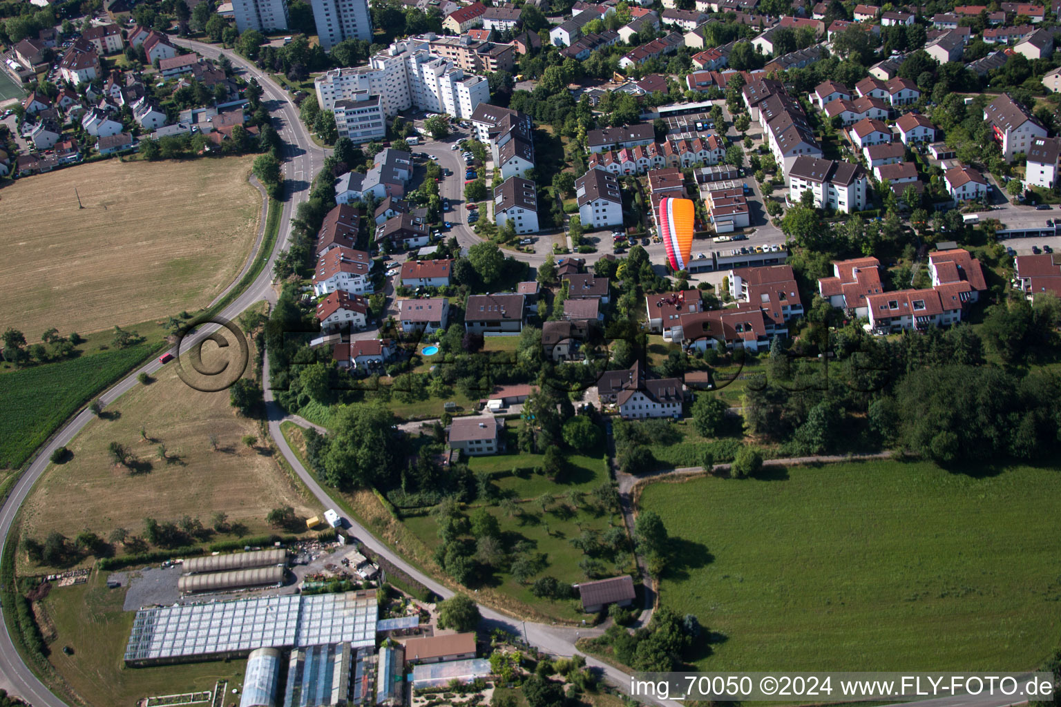 Leonberg in the state Baden-Wuerttemberg, Germany from the plane