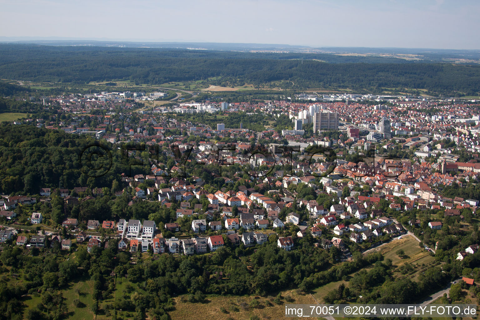 Bird's eye view of Leonberg in the state Baden-Wuerttemberg, Germany