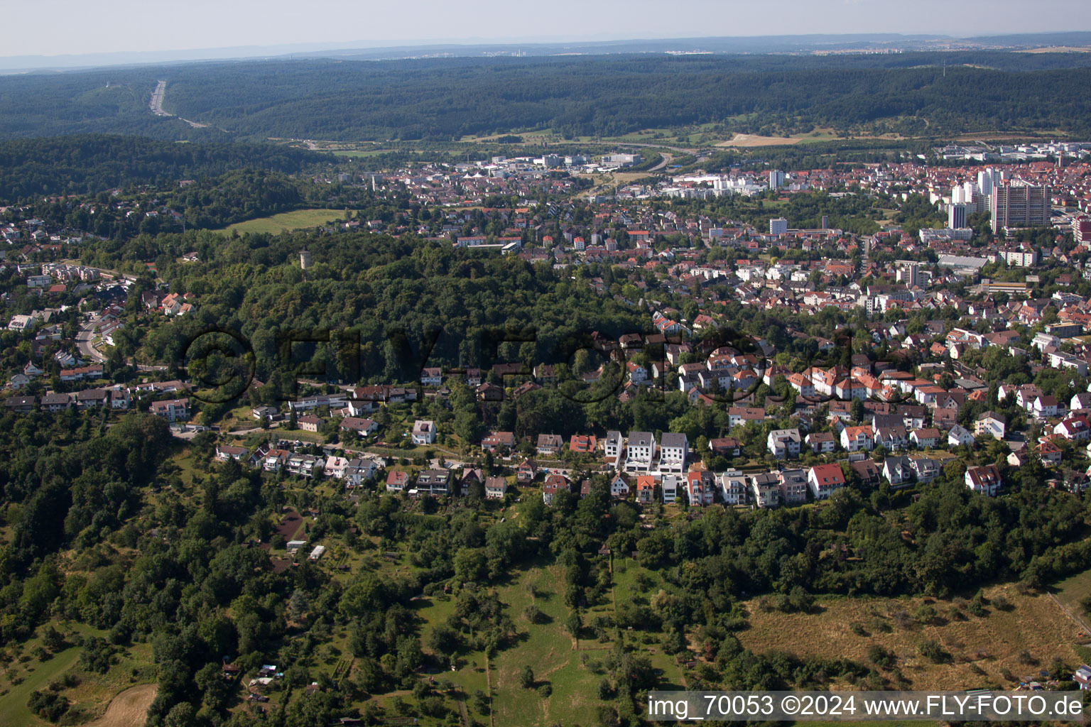 Drone recording of Leonberg in the state Baden-Wuerttemberg, Germany