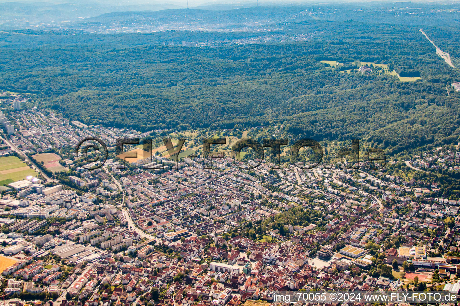 Aerial view of Gerlingen in the state Baden-Wuerttemberg, Germany