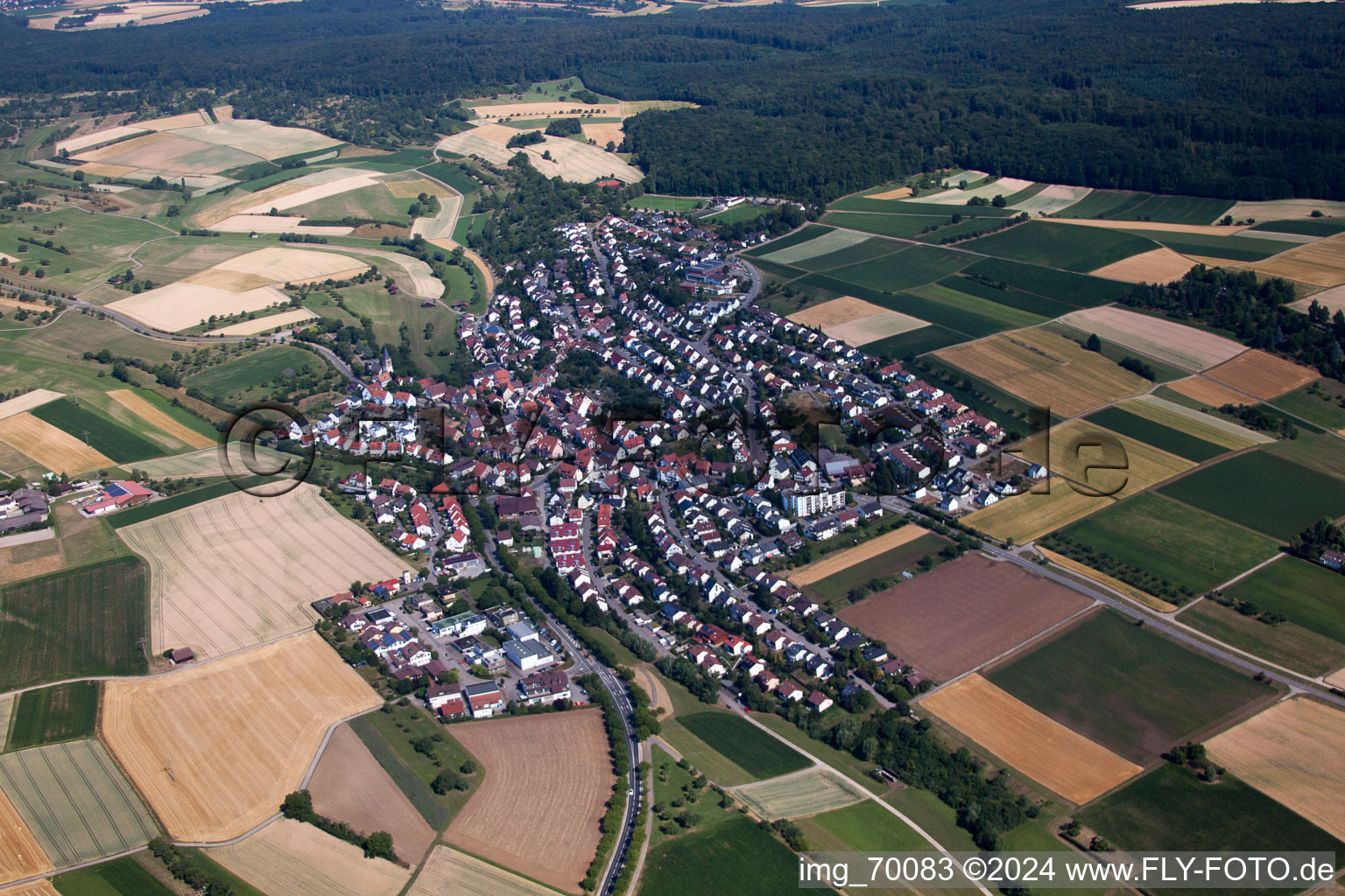 Village view in the district Gebersheim in Leonberg in the state Baden-Wuerttemberg, Germany